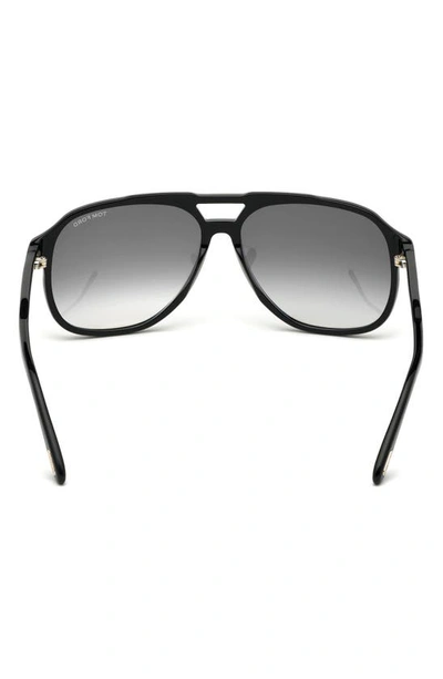 Shop Tom Ford Raoul 62mm Gradient Navigator Sunglasses In Shiny Black / Smoke Polarized