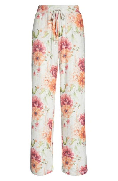 Shop Pj Salvage Brunch Bed Floral Pajama Pants In Oatmeal