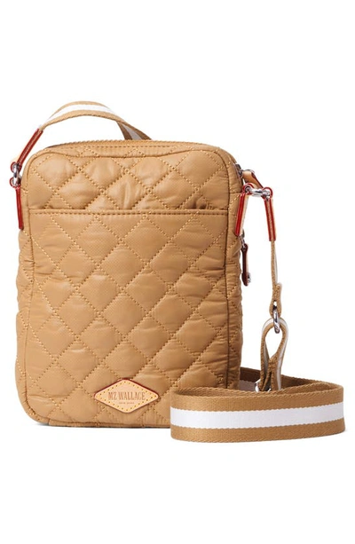 Shop Mz Wallace Metro Quilted Nylon Crossbody Bag In Caramel