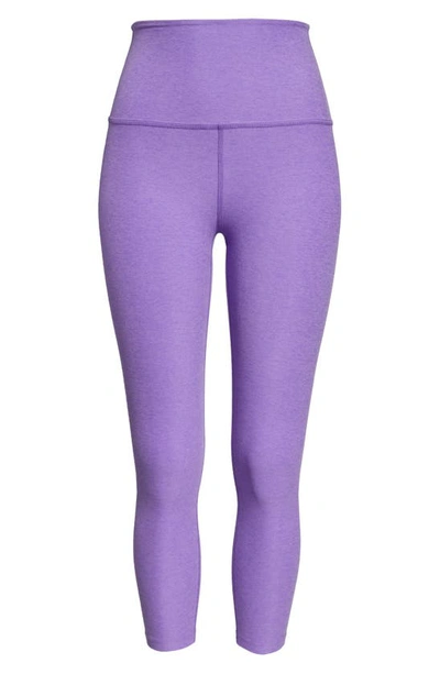 Beyond Yoga Caught In The Midi Space-dye High-waisted Legging In Bright Amethyst Heather
