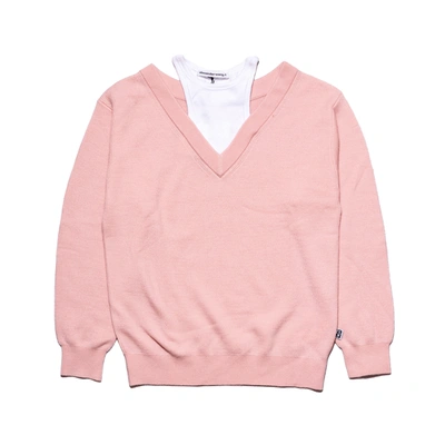 Alexander Wang Classic Bi-layer Off Shoulder Inner Tank Sweater Pink White