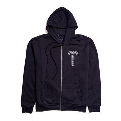 Chrome Hearts T Logo Zip-up Hoodie Black In M | ModeSens