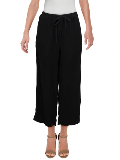 Shop Velvet Womens Cotton Drawstring Wide Leg Pants In Black