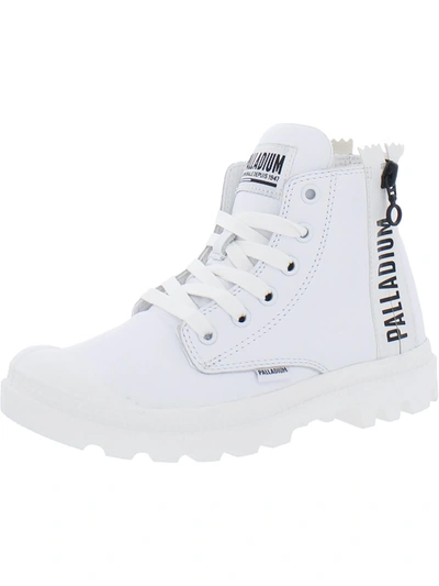Shop Palladium Pampa Ubn Womens Leather Lace-up High-top Sneakers In White