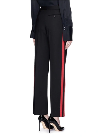 Shop Alexander Mcqueen Ribbon Trim Raw Edge Wool-silk Trousers