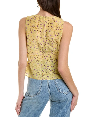 Favorite Daughter Gwen Tie Front Sleeveless Silk Blouse In Yellow
