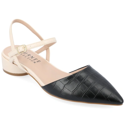 Journee Collection Brynn Croc Embossed Pump In Black