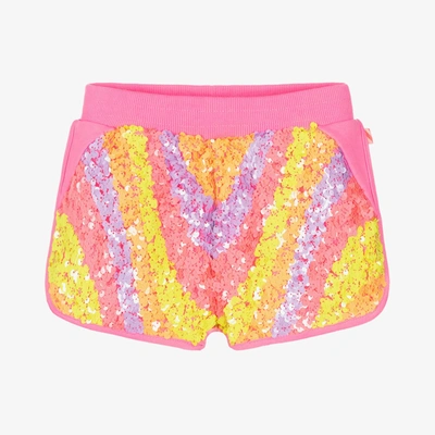 Shop Billieblush Girls Pink Sequinned Racer Shorts