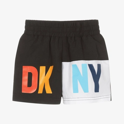 Shop Dkny Boys Black Logo Swim Shorts