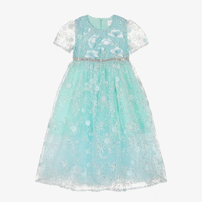 Shop Eirene Girls Blue Sequin & Diamanté Dress
