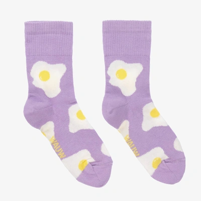 Shop Wauw Capow By Bangbang Girls Purple Eggs Socks