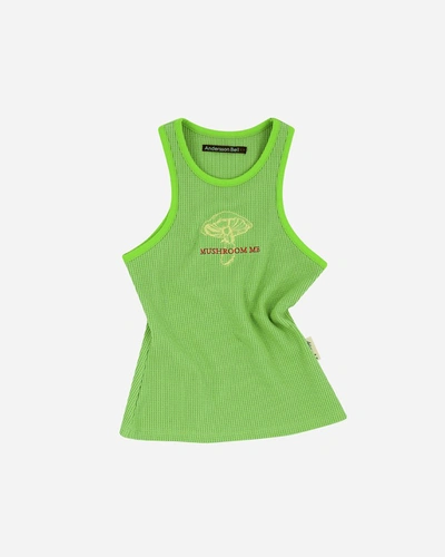 Shop Andersson Bell &quot;mushroom Me&quot; Embroidery Tank Top In Green