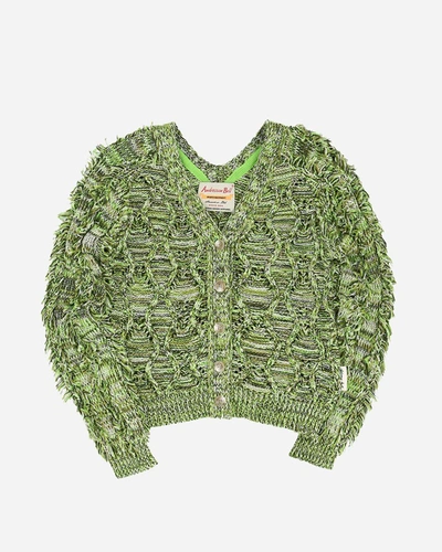 Shop Andersson Bell Fringe Two Way Short Cardigan In Green