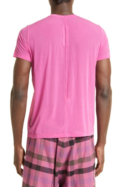 Shop Rick Owens Short Level Stretch Cupro T-shirt In Hot Pink