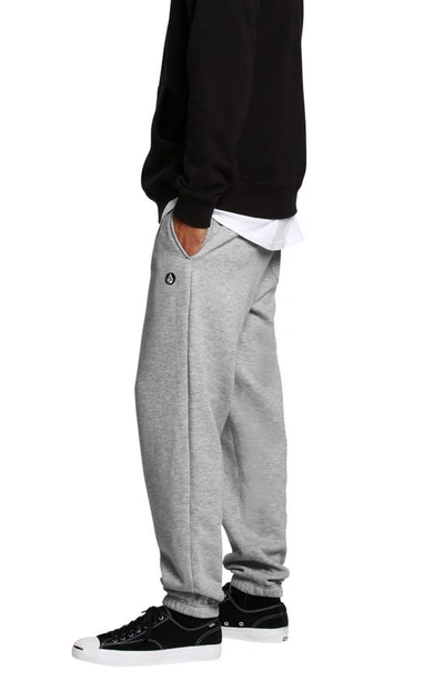 Shop Volcom Foreman Fleece Heathered Knit Joggers In Storm