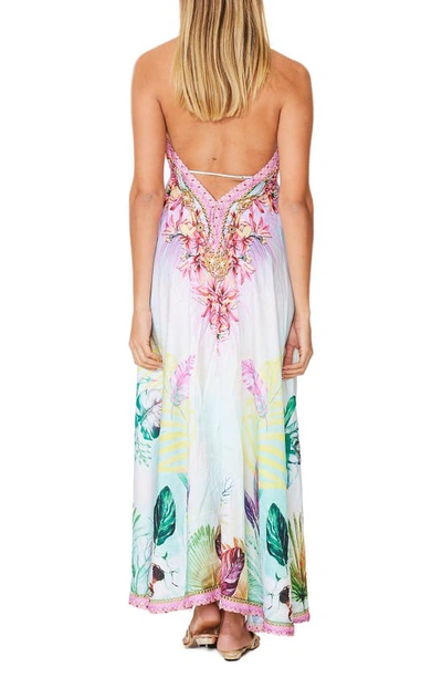Ranee's Tropical Paradise Halter Maxi Dress In Multi