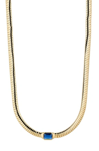 Shop Nadri Omega Collar Necklace In Gold With Sapphire