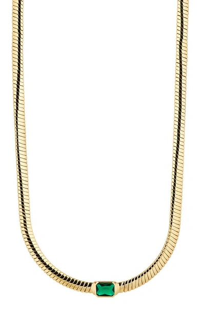 Shop Nadri Omega Collar Necklace In Gold With Emerald