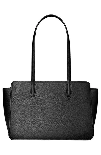 Shop Tory Burch Small Robinson Pebble Leather Tote In Black