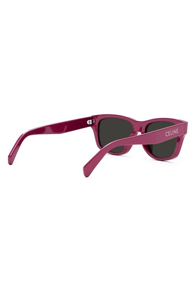 Shop Celine Monochroms 55mm Square Sunglasses In Shiny Pink / Smoke