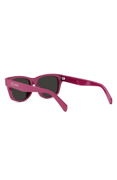 Shop Celine Monochroms 55mm Square Sunglasses In Shiny Pink / Smoke