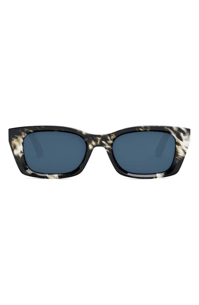 Shop Dior 'midnight S3i 52mm Rectangular Sunglasses In Havana / Green