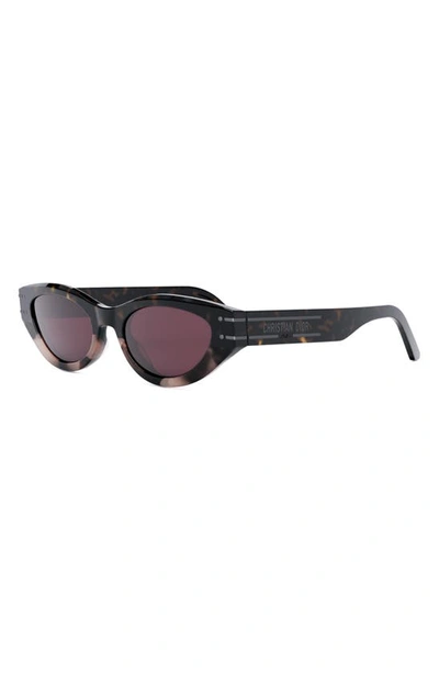 Shop Dior 'signature B5i 51mm Cat Eye Sunglasses In Dark Havana / Bordeaux