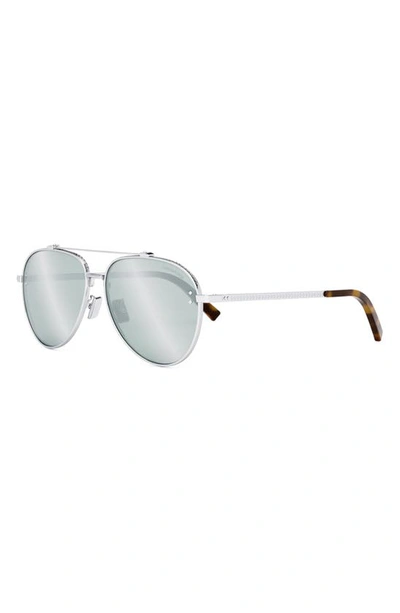 Shop Dior Cd Diamond A1u 59mm Pilot Sunglasses In Shiny Palladium / Blu Mirror