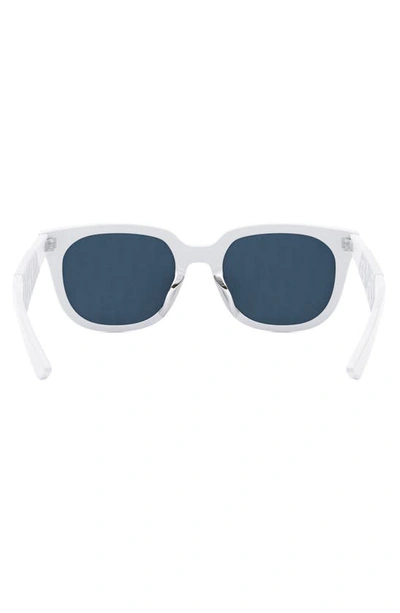 Shop Dior 'b27 S3f 55mm Geometric Sunglasses In White / Blu Mirror