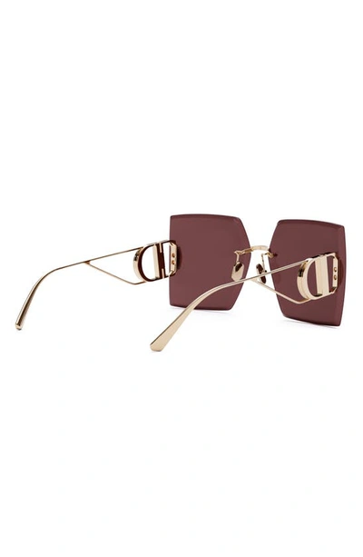 Shop Dior 30montaigne S7u 64mm Square Sunglasses In Shiny Gold / Bordeaux