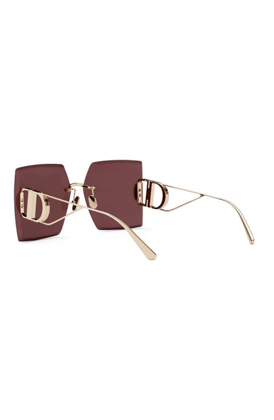 Shop Dior 30montaigne S7u 64mm Square Sunglasses In Shiny Gold / Bordeaux