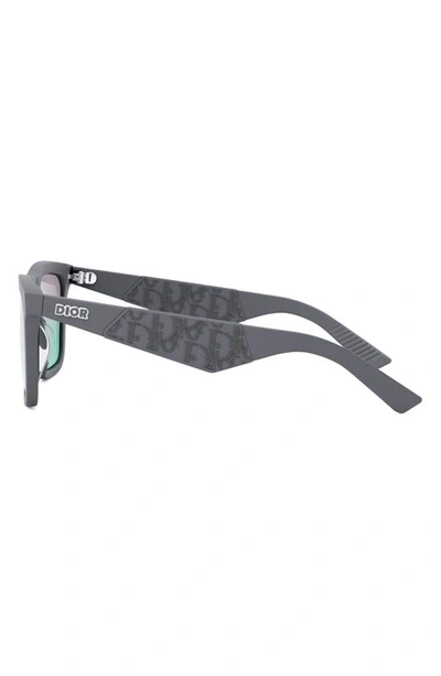 Shop Dior 'b27 S1i 56mm Rectangular Sunglasses In Grey / Green Mirror