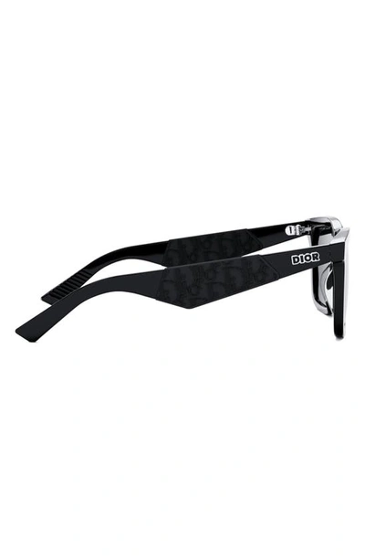 Shop Dior 'b27 S1i 56mm Rectangular Sunglasses In Shiny Black / Smoke