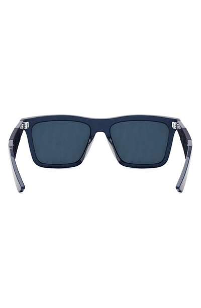 Shop Dior 'b27 S1i 56mm Geometric Sunglasses In Blue/ Mirror