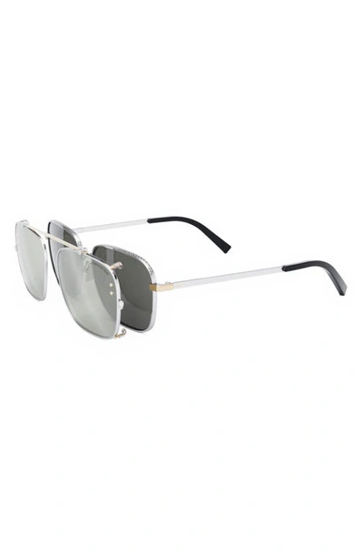 Shop Dior Cd Diamond S4u 55mm Square Sunglasses In Shiny Palladium / Smoke Mirror