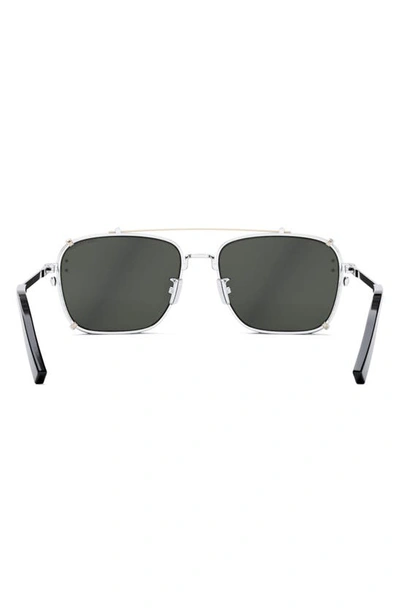 Shop Dior Cd Diamond S4u 55mm Square Sunglasses In Shiny Palladium / Smoke Mirror