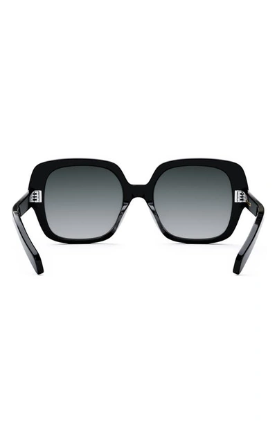 Shop Celine Bold 3 Dots 55mm Gradient Square Sunglasses In Shiny Black / Gradient Smoke