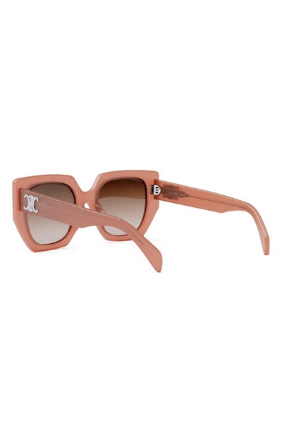 Shop Celine Triomphe 55mm Butterfly Sunglasses In Pink / Gradient Brown