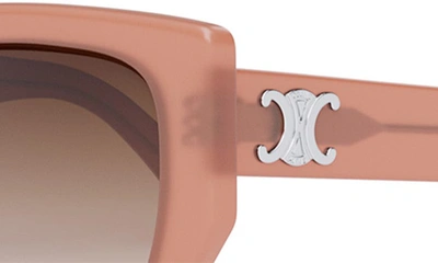 Shop Celine Triomphe 55mm Butterfly Sunglasses In Pink / Gradient Brown