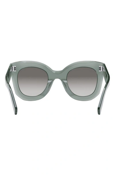 Shop Celine Bold 3 Dots 49mm Small Gradient Square Sunglasses In Shiny Light Green / Smoke