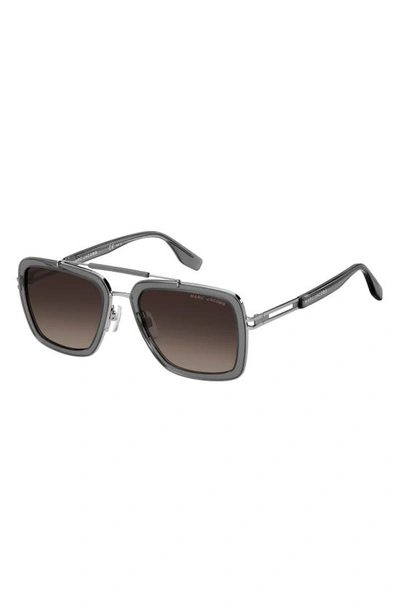 Shop Marc Jacobs 55mm Gradient Square Sunglasses In Grey/ Brown Gradient