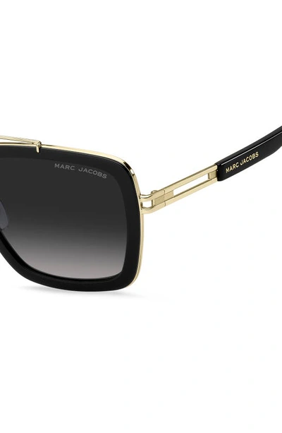 Shop Marc Jacobs 55mm Gradient Square Sunglasses In Black/ Grey Shaded