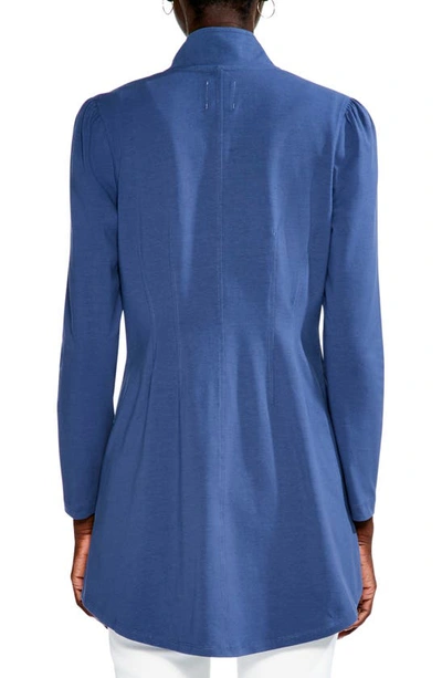 Shop Nic + Zoe Perfect Snap-up Stretch Cotton Jacket In Harbor Blue