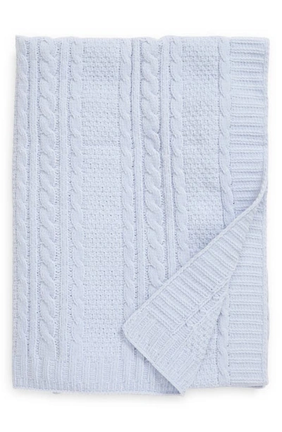 Shop Nordstrom Cable Knit Baby Blanket In Blue Feather