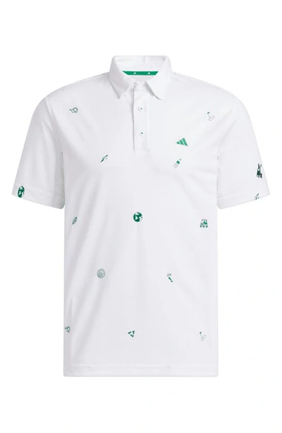 Shop Adidas Golf Play Green Golf Polo In White