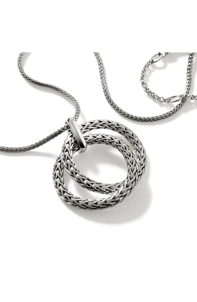 Shop John Hardy Classic Chain Circle Pendant Necklace In Silver