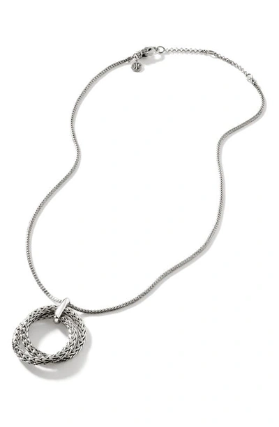 Shop John Hardy Classic Chain Circle Pendant Necklace In Silver