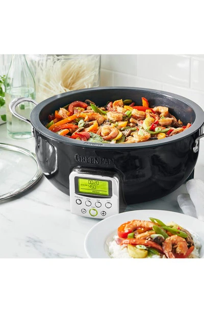 Shop Greenpan Elite 6-quart Essential Smart Skillet In Black Steel