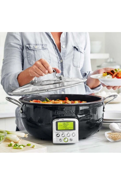 Greenpan Elite Essential 6-quart Smart Skillet In Black Steel