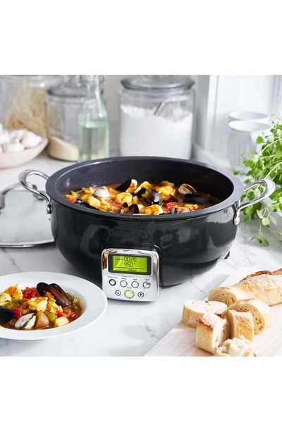 Greenpan Elite Essential 6-quart Smart Skillet In Black Steel
